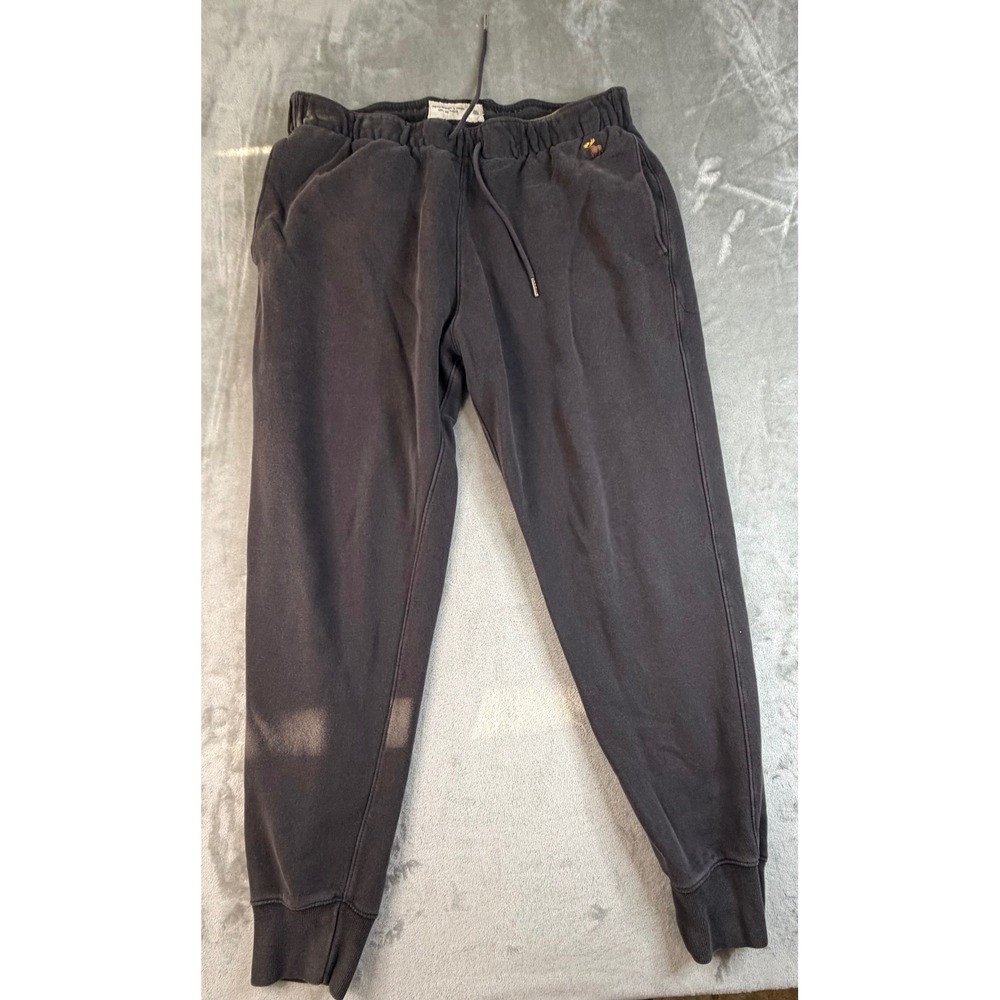 Abercrombie & Fitch Joggers Mens XL Gray Soft A&F Fleece Sweatpants Logo